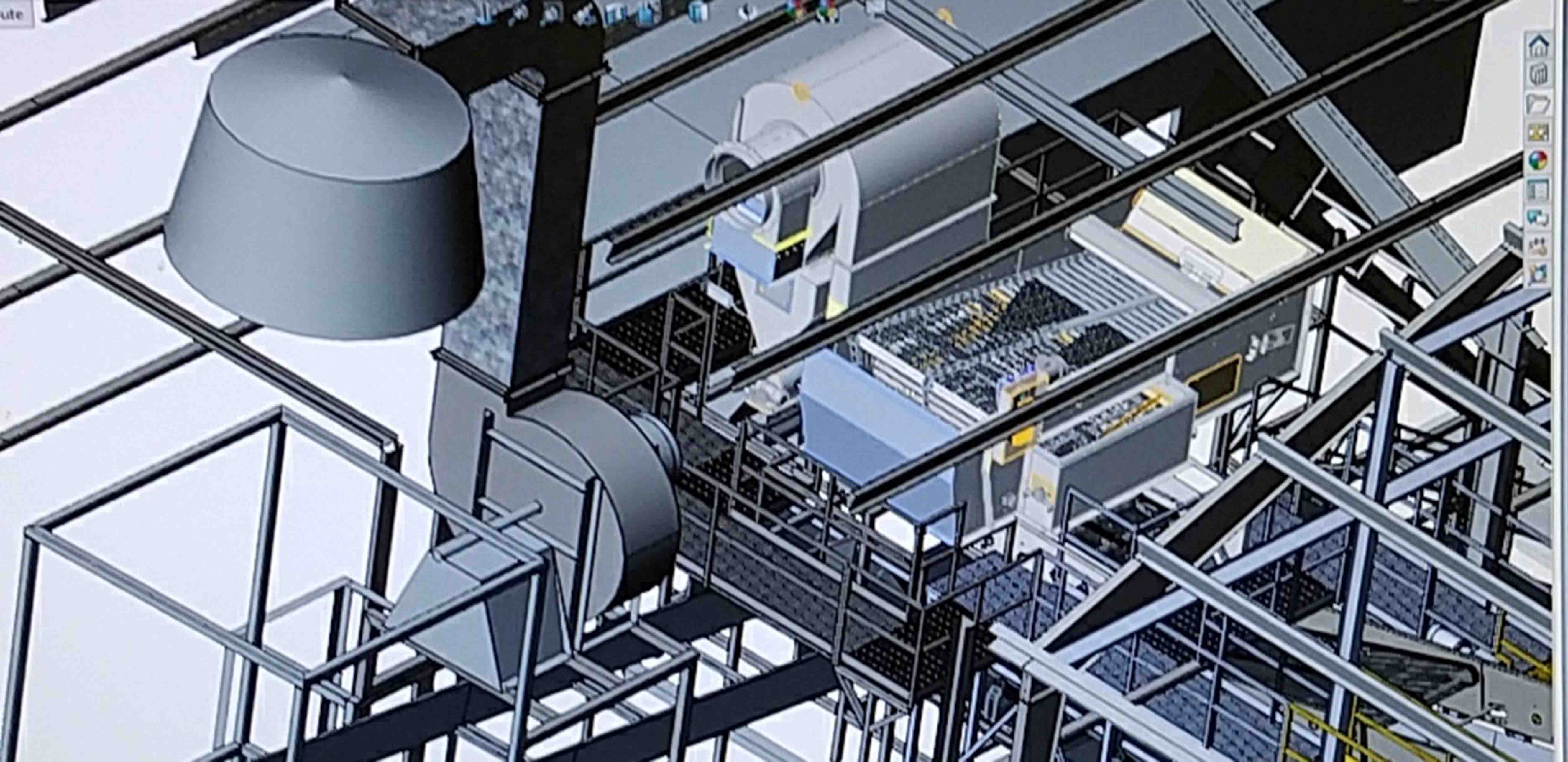 3D rendering of a production plant.